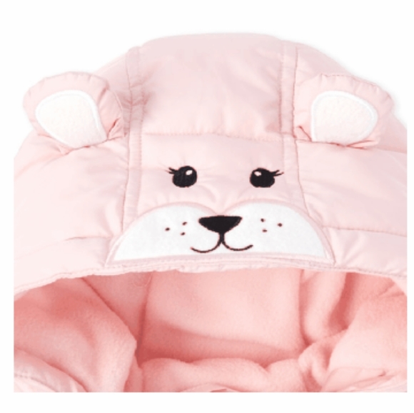 CP Baby and Toddler Girl's Bear Puffer Jacket - Picture 2 of 3